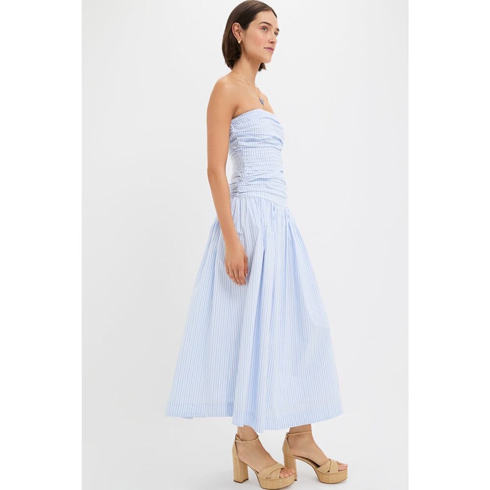 LINE & DOT White and Blue Darra Midi Dress Size XS NWT Retail $182 Tuckernuck - Picture 6 of 7